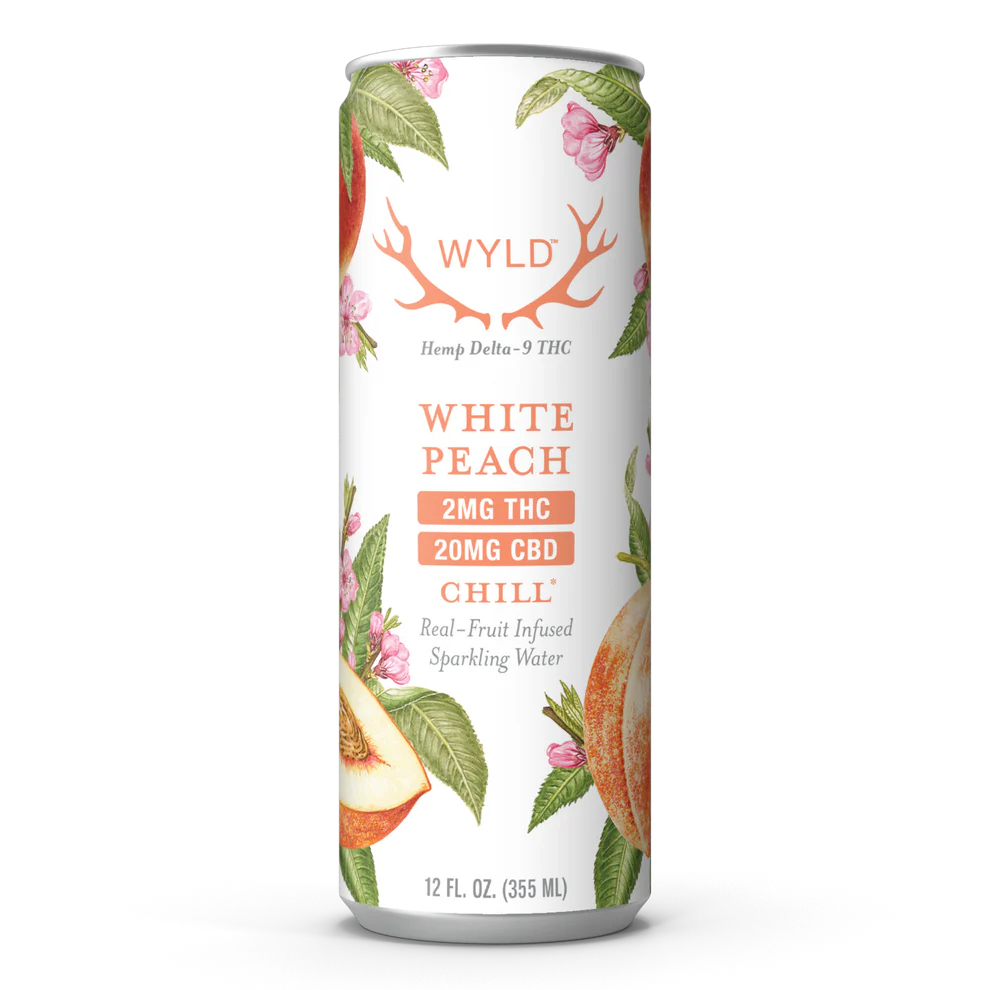 Wyld THC CBG 20MG Sparkling Water White Peach (1:10)